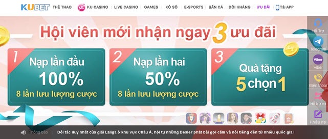 Khuyến mại Kubet