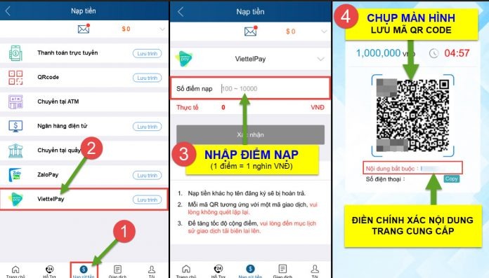 Nạp Viettel Pay