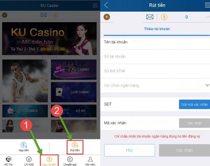 Rút tiền Ku11