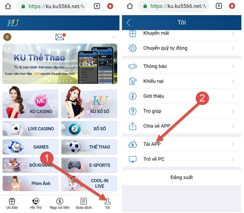 Tải app Kubet